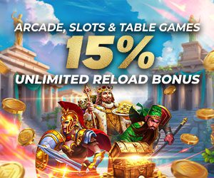 Arcade, Slots & Table Games Unlimited Reload Bonus at 15%